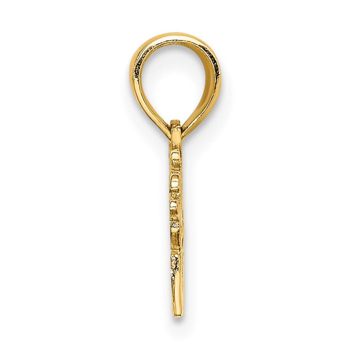 Million Charms 14K Yellow Gold Themed Sports Tennis Bum With Racquet Charm