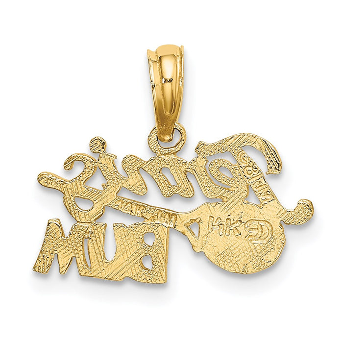 Million Charms 14K Yellow Gold Themed Sports Tennis Bum With Racquet Charm