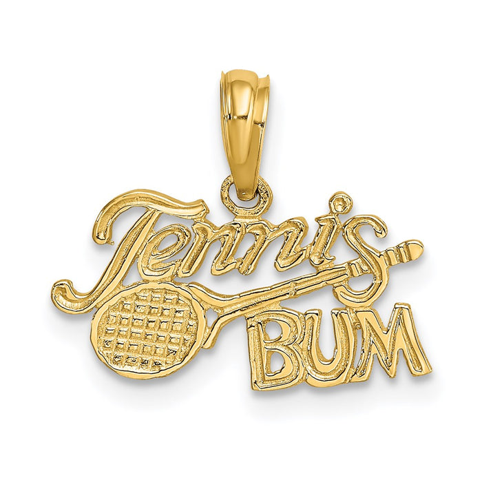 Million Charms 14K Yellow Gold Themed Sports Tennis Bum With Racquet Charm