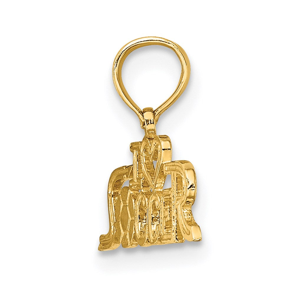 Million Charms 14K Yellow Gold Themed I Heart Sports Soccer Charm