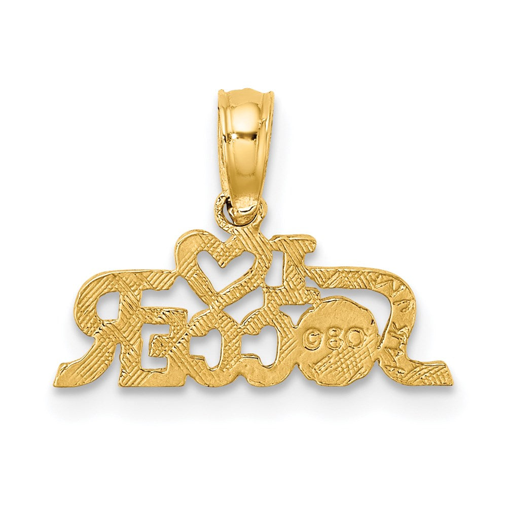 Million Charms 14K Yellow Gold Themed I Heart Sports Soccer Charm