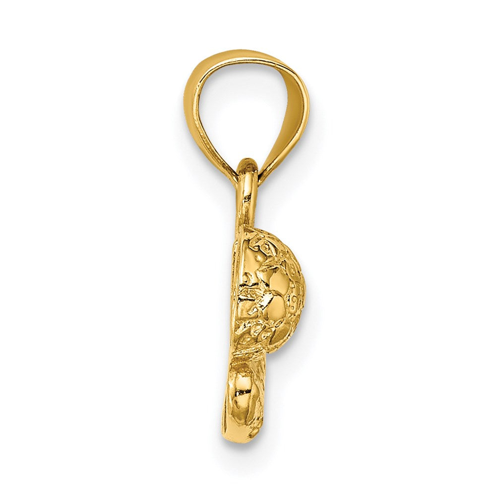 Million Charms 14K Yellow Gold Themed Sports Soccer Ball With Shoe Charm