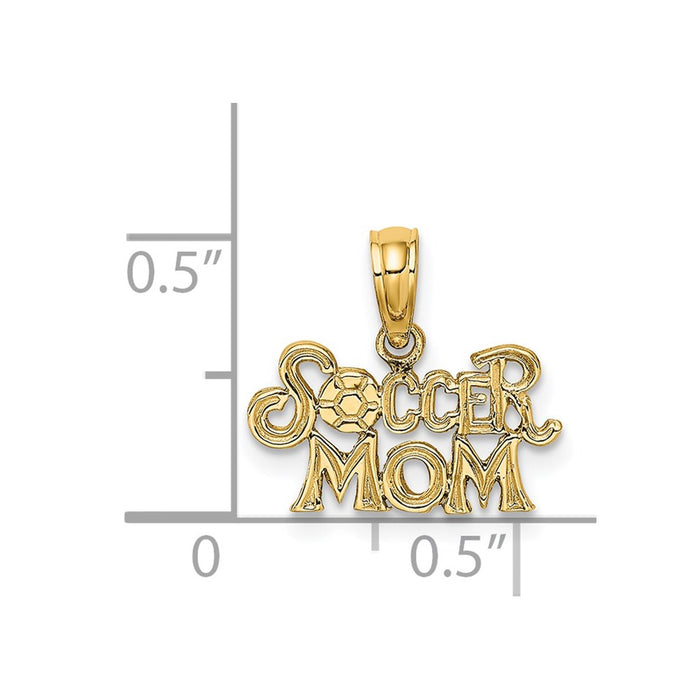 Million Charms 14K Yellow Gold Themed Sports Soccer Mom Charm