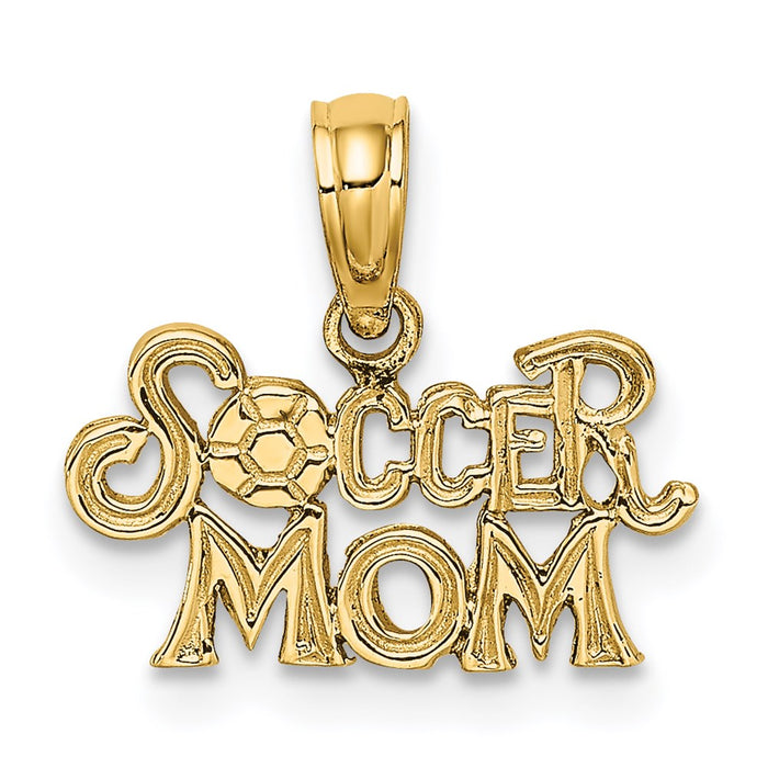 Million Charms 14K Yellow Gold Themed Sports Soccer Mom Charm