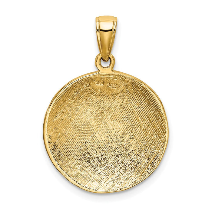 Million Charms 14K Yellow Gold Themed Sports Soccer Ball Pendant