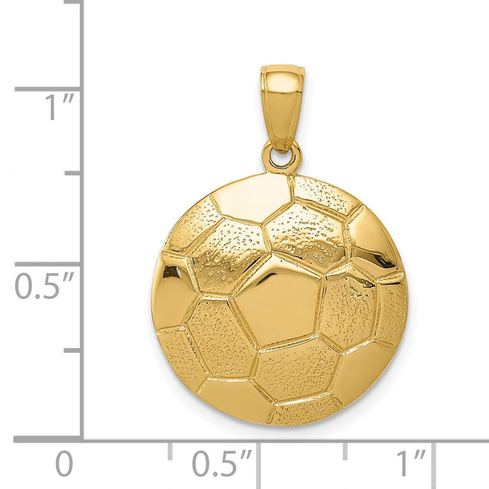 Million Charms 14K Yellow Gold Themed Sports Soccer Ball Pendant
