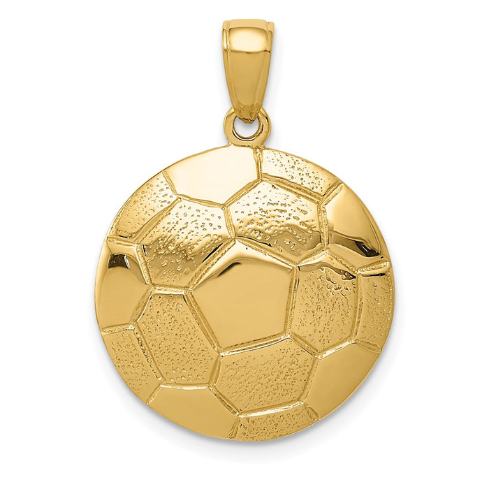 Million Charms 14K Yellow Gold Themed Sports Soccer Ball Pendant