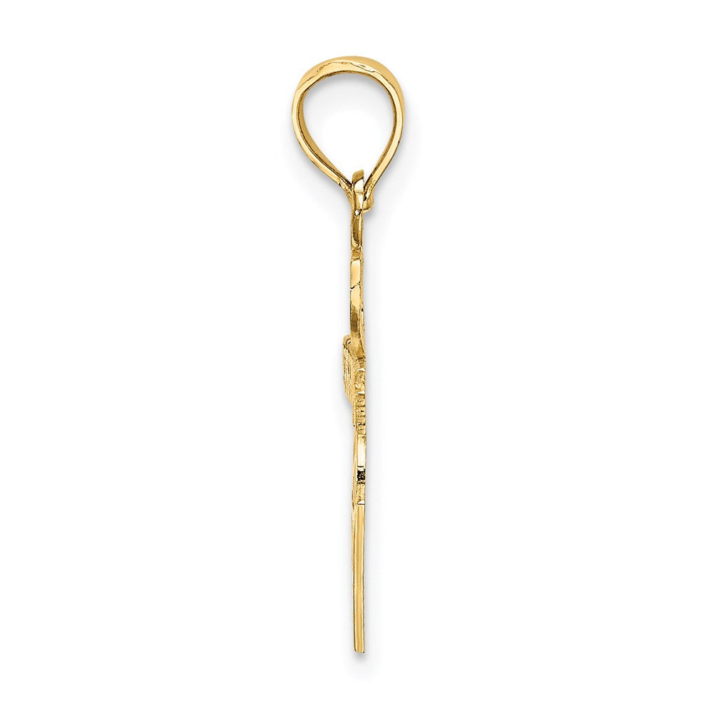 Million Charms 14K Yellow Gold Themed I Heart Sports Basketball Charm