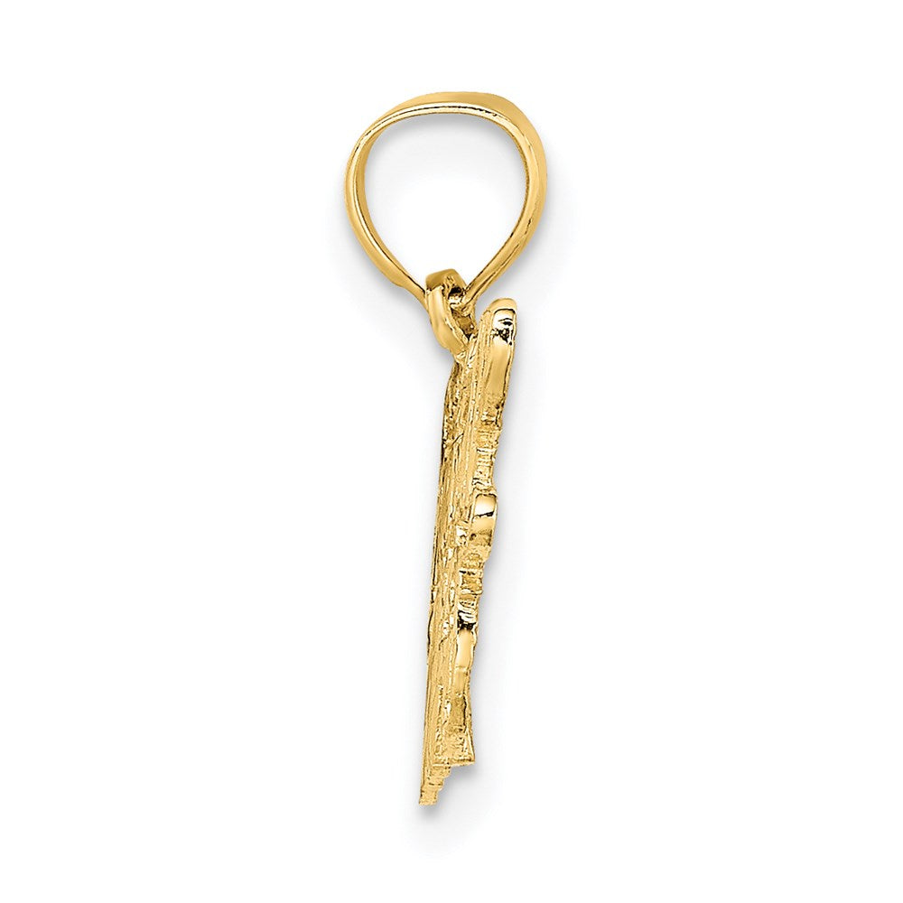 Million Charms 14K Yellow Gold Themed Sports Football Mom Charm