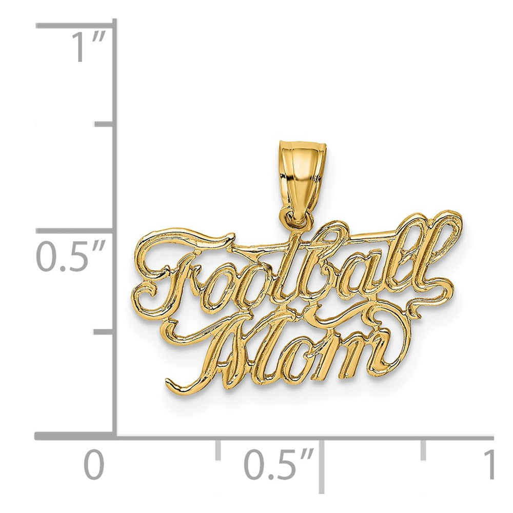 Million Charms 14K Yellow Gold Themed Sports Football Mom Charm