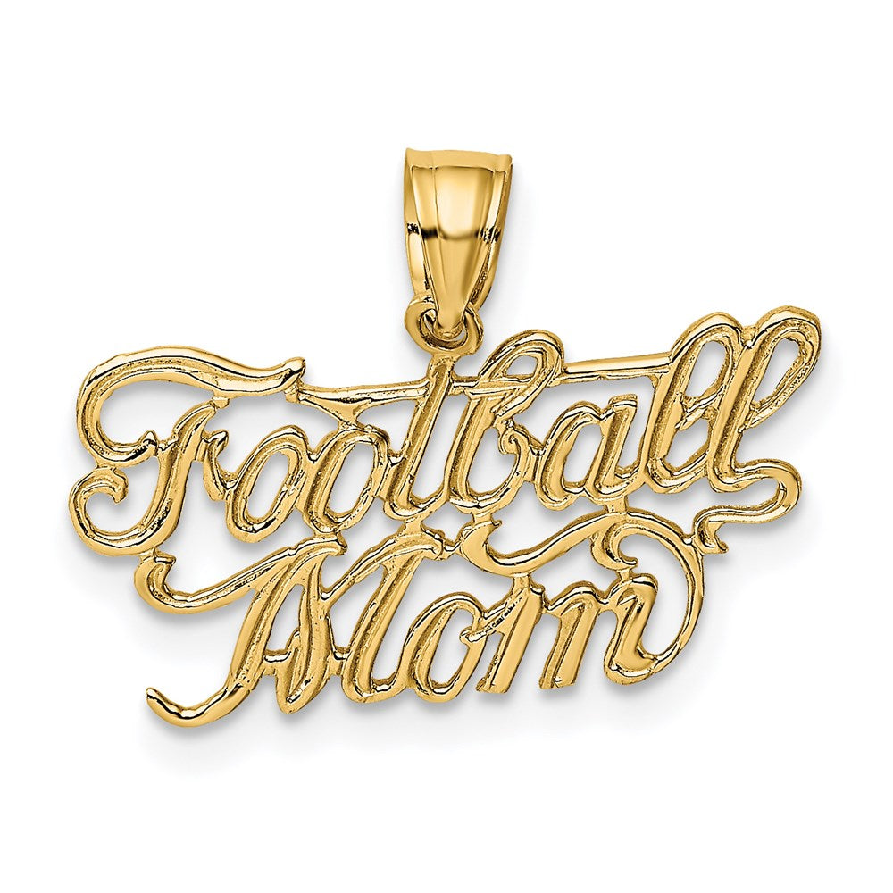 Million Charms 14K Yellow Gold Themed Sports Football Mom Charm