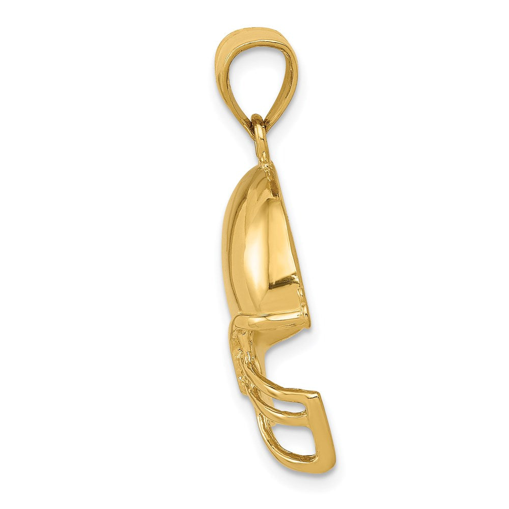 Million Charms 14K Yellow Gold Themed Sports Football Helmet Pendant