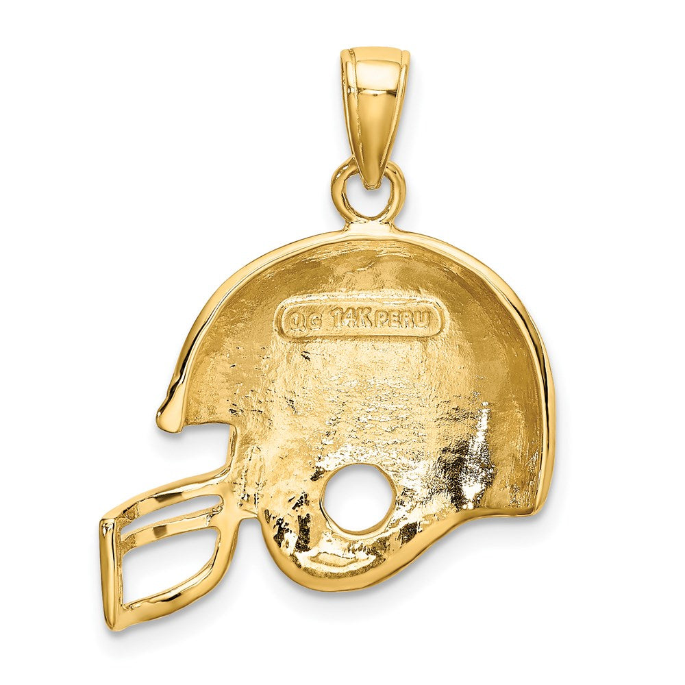 Million Charms 14K Yellow Gold Themed Sports Football Helmet Pendant