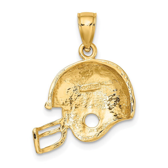 Million Charms 14K Yellow Gold Themed Sports Football Helmet Charm