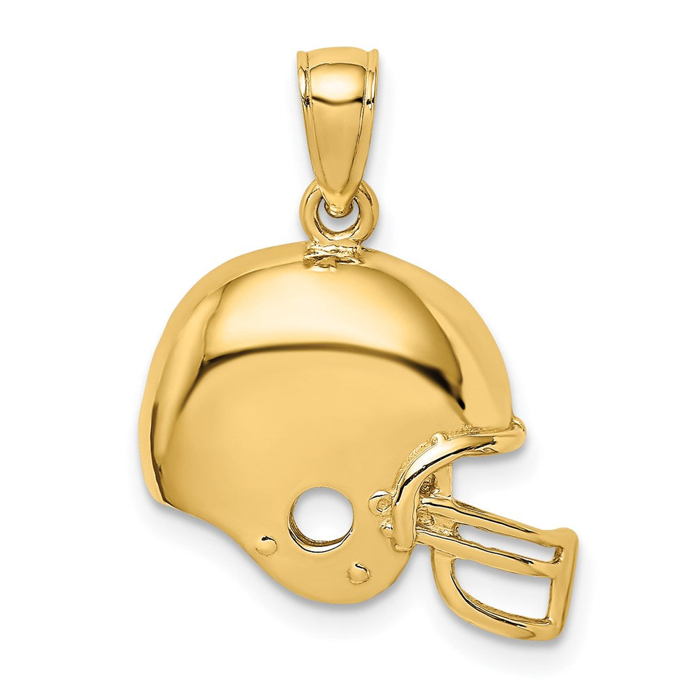 Million Charms 14K Yellow Gold Themed Sports Football Helmet Charm