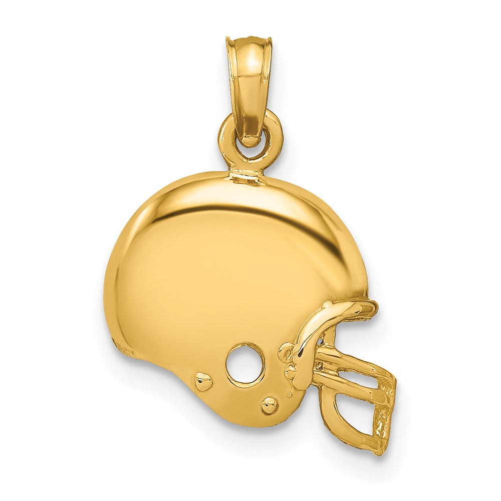 Million Charms 14K Yellow Gold Themed Sports Football Helmet Pendant