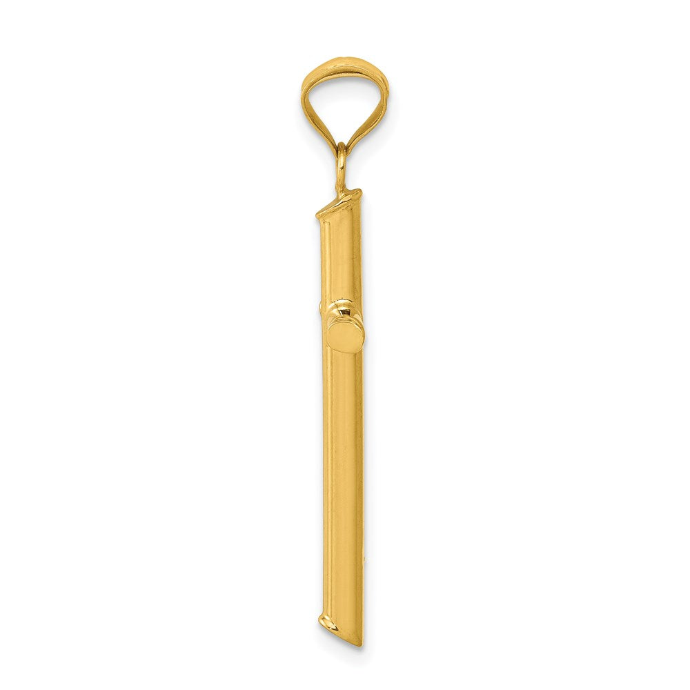 Million Charms 14K Yellow Gold Themed 3-D Polished Hollow Relgious Cross Pendant