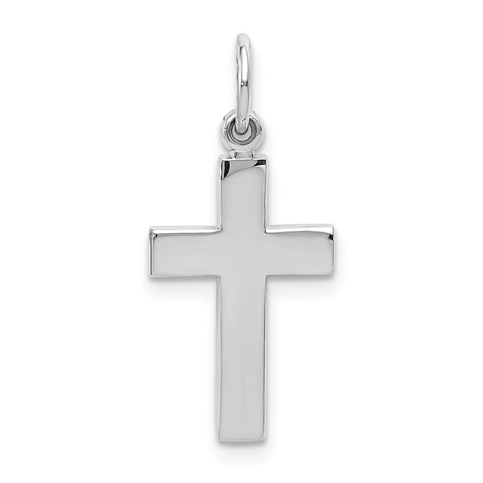 Million Charms 14K White Gold Themed Relgious Cross Pendant