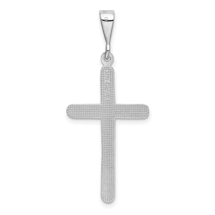 Million Charms 14K White Gold Themed Relgious Cross Pendant