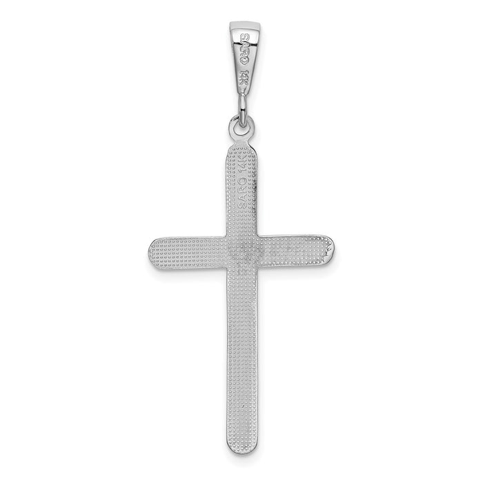 Million Charms 14K White Gold Themed Relgious Cross Pendant