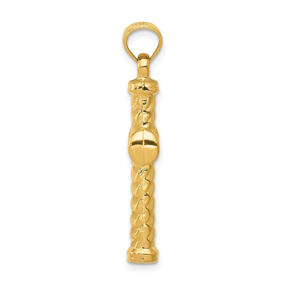Million Charms 14K Yellow Gold Themed Reversible Diamond-Cut Relgious Cross Pendant