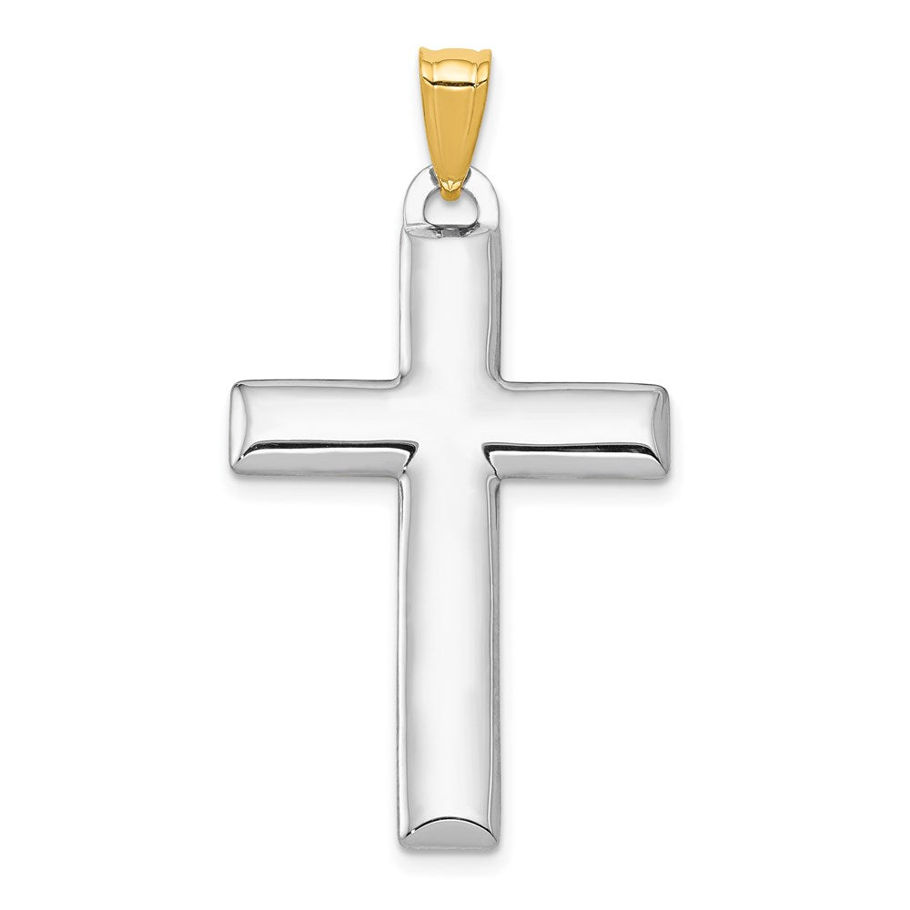 Million Charms 14K With Rhodium-plated Reversible Relgious Cross Pendant