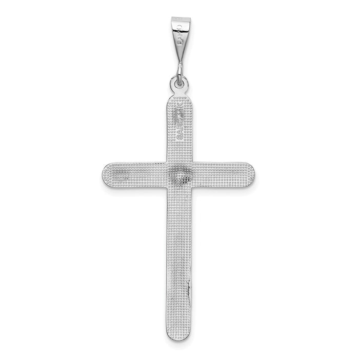 Million Charms 14K White Gold Themed Relgious Cross Pendant