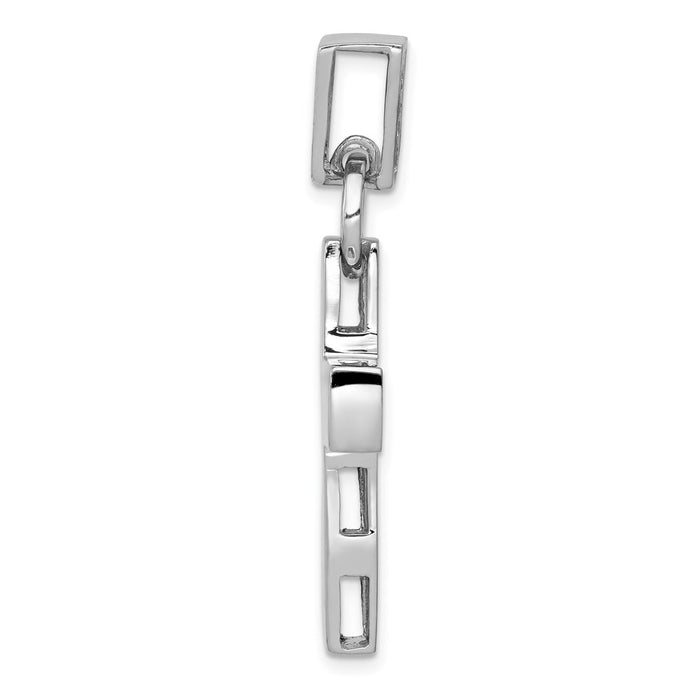 Million Charms 14K White Gold Themed Modern Relgious Cross Pendant