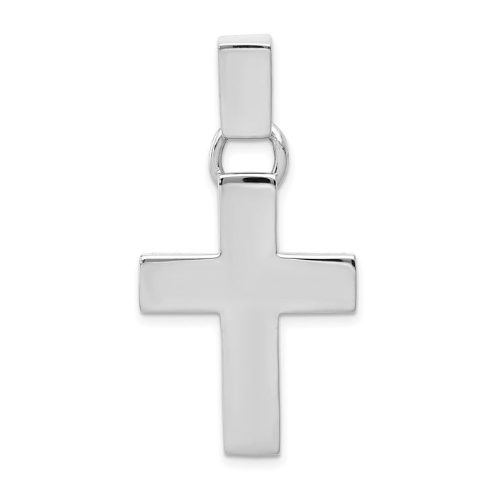 Million Charms 14K White Gold Themed Modern Relgious Cross Pendant