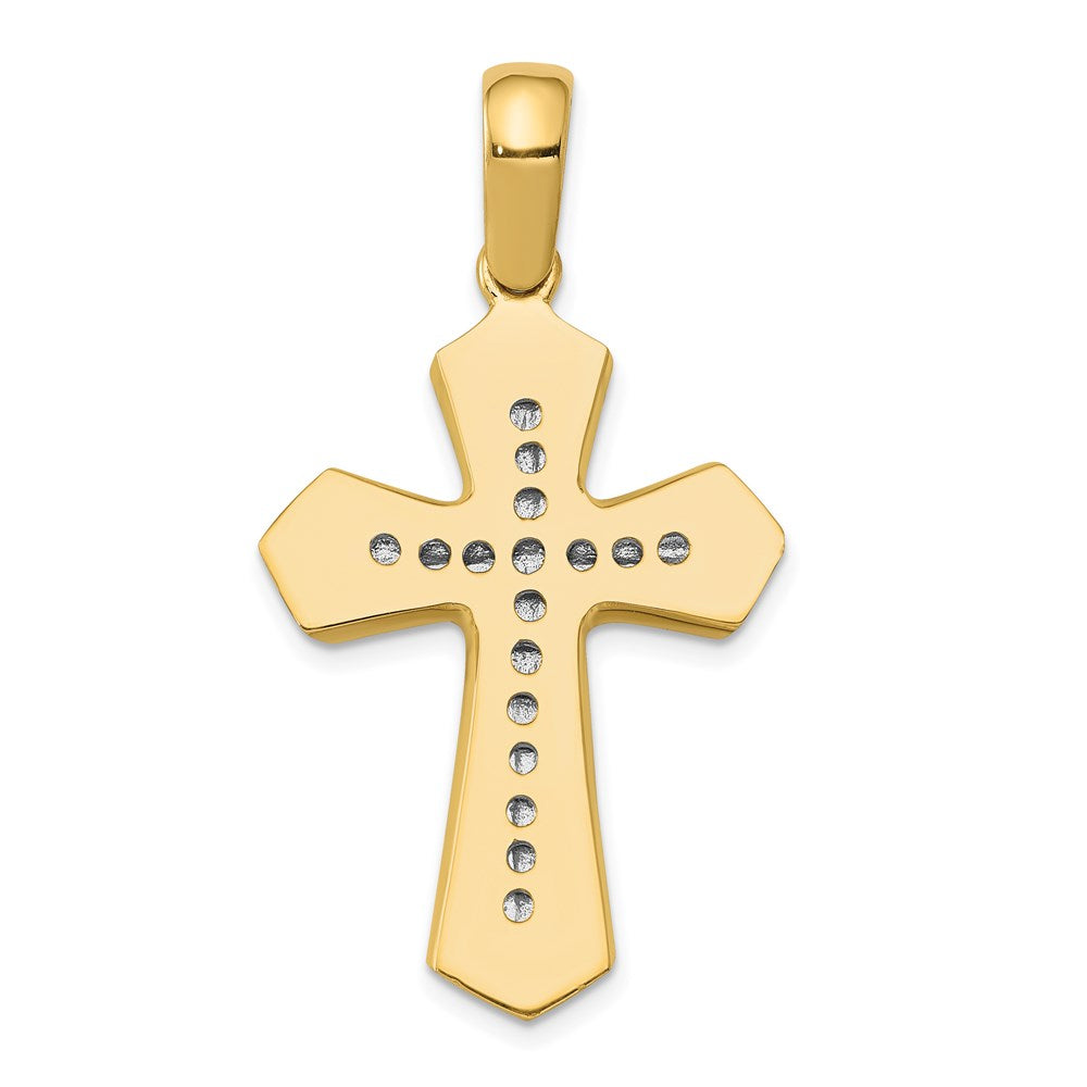 Million Charms 14K Two-Tone Solid Relgious Cross Pendant