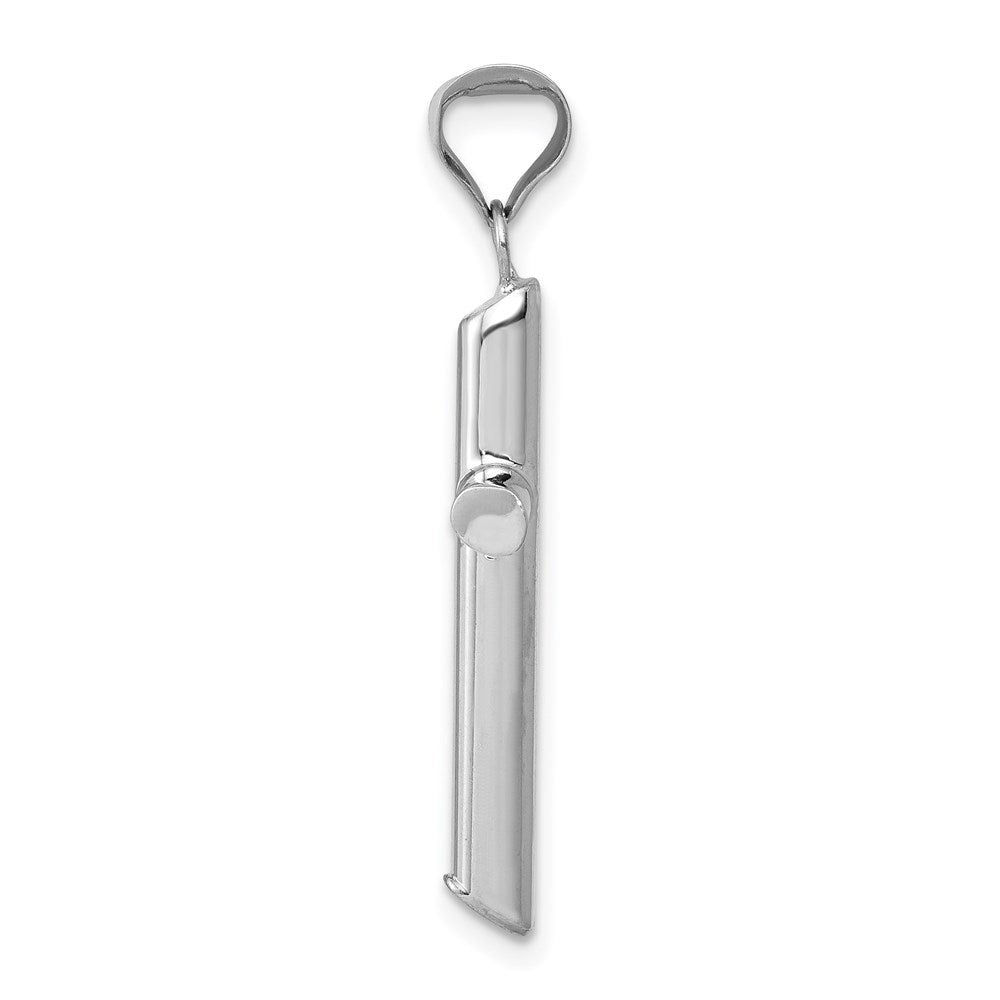 Million Charms 14K White Gold Themed Polished Hollow Relgious Cross Pendant