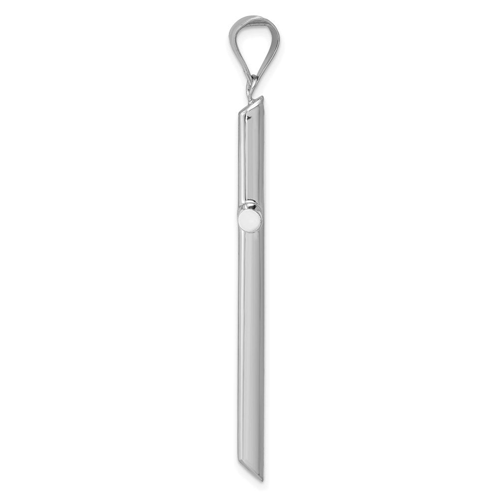 Million Charms 14K White Gold Themed Polished Hollow Relgious Cross Pendant