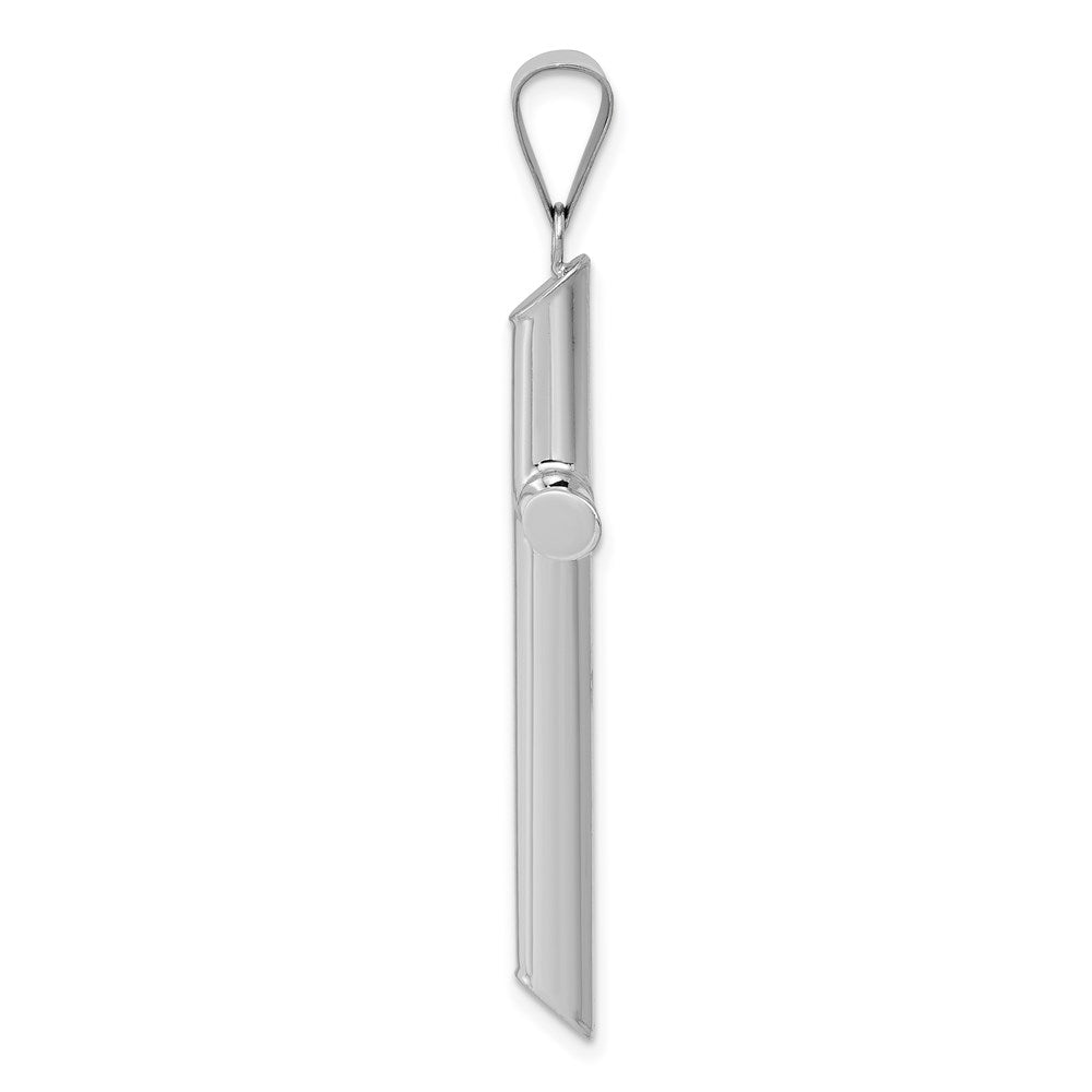 Million Charms 14K White Gold Themed Polished Hollow Relgious Cross Pendant