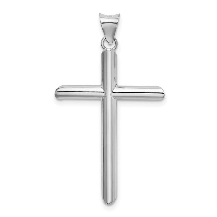 Million Charms 14K White Gold Themed Hollow Relgious Cross Pendant