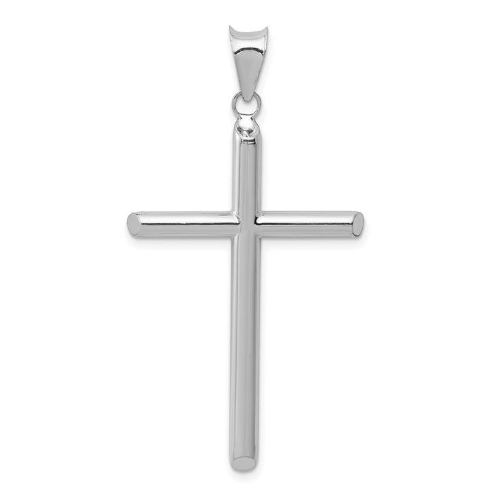 Million Charms 14K White Gold Themed Hollow Relgious Cross Pendant