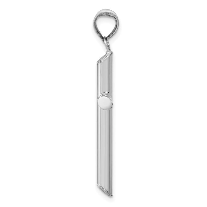 Million Charms 14K White Gold Themed Hollow Relgious Cross Pendant