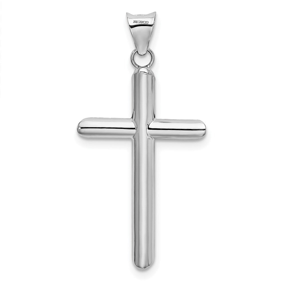 Million Charms 14K White Gold Themed Hollow Relgious Cross Pendant