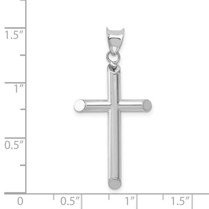 Million Charms 14K White Gold Themed Hollow Relgious Cross Pendant