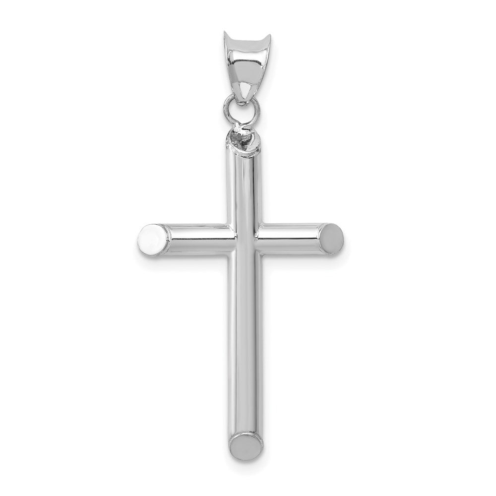 Million Charms 14K White Gold Themed Hollow Relgious Cross Pendant