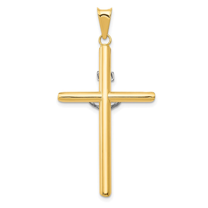 Million Charms 14K Two-Tone & Rhodium-plated Inri Relgious Crucifix Pendant