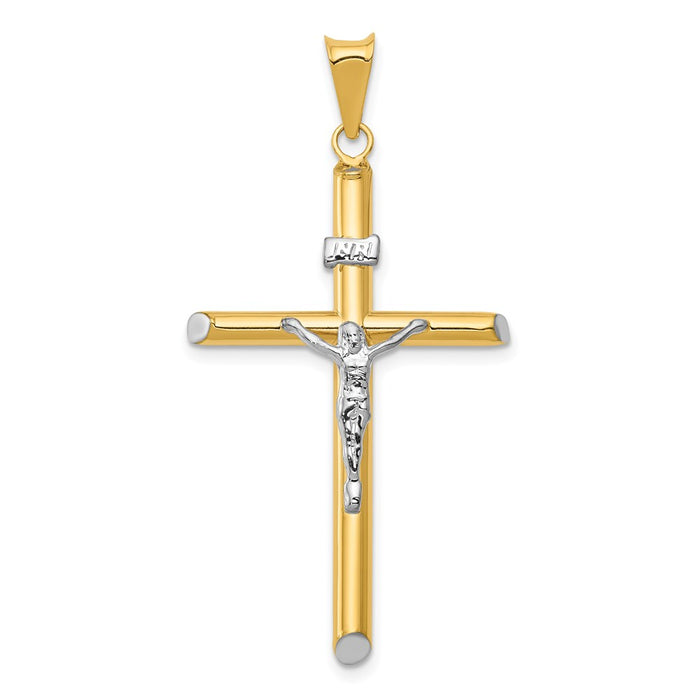 Million Charms 14K Two-Tone & Rhodium-plated Inri Relgious Crucifix Pendant