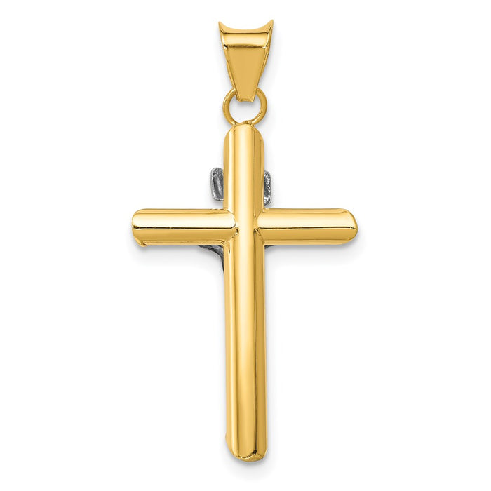 Million Charms 14K Two-Tone & Rhodium-plated Inri Relgious Crucifix Pendant