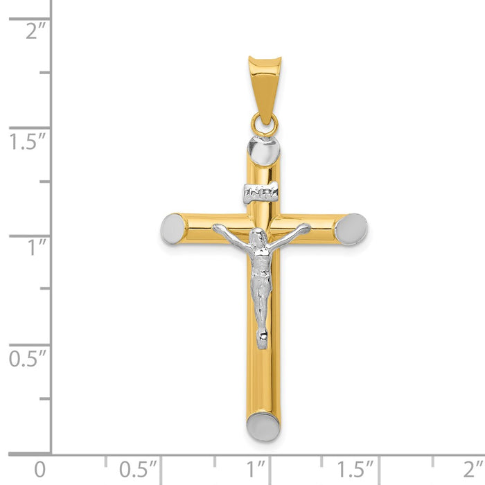 Million Charms 14K Two-Tone & Rhodium-plated Inri Relgious Crucifix Pendant