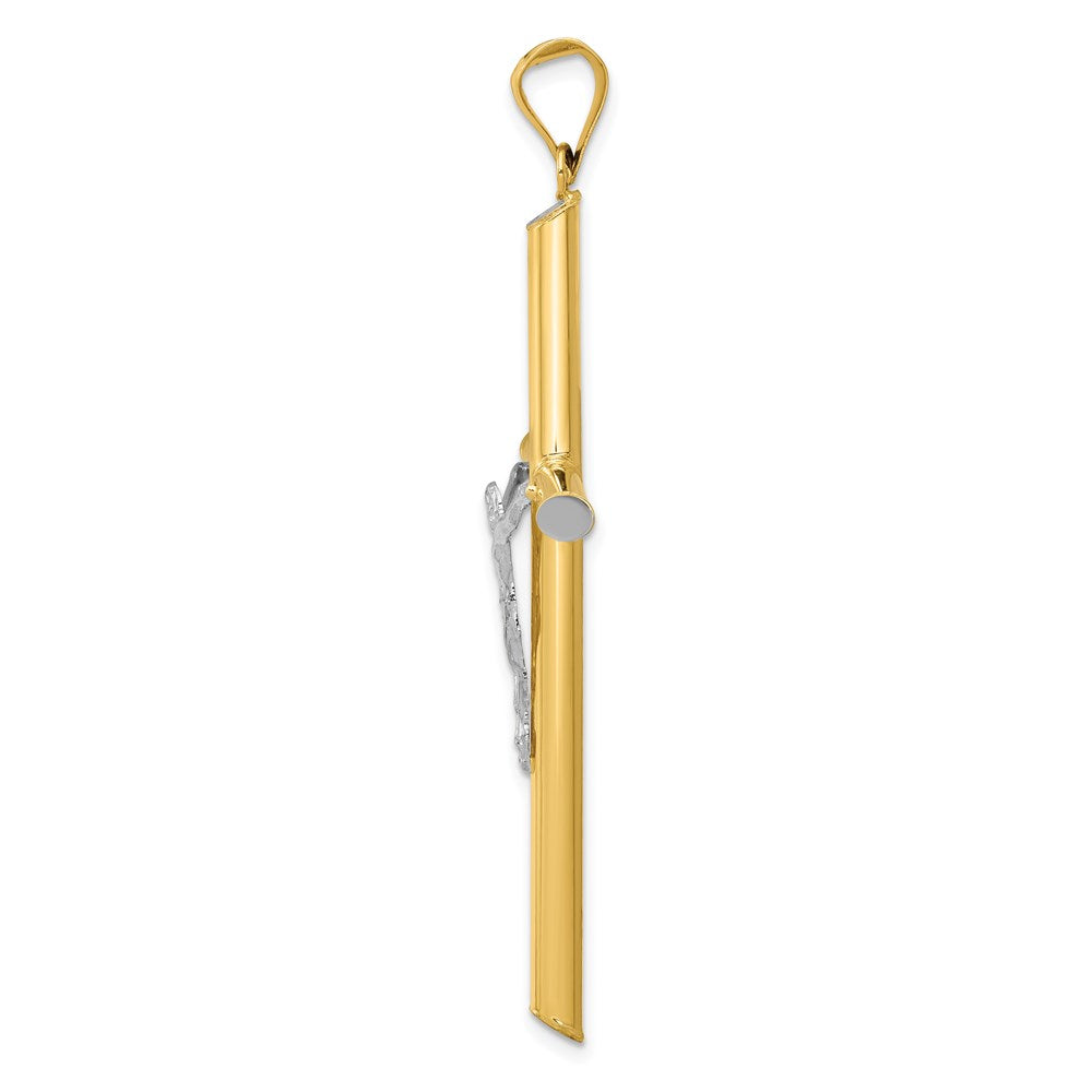 Million Charms 14K Two-Tone & Rhodium-plated Relgious Crucifix Pendant