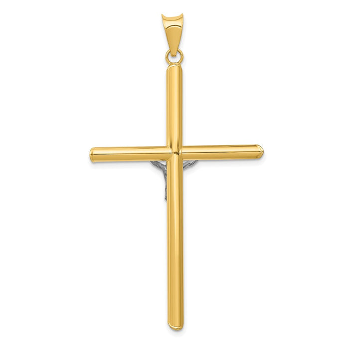 Million Charms 14K Two-Tone & Rhodium-plated Relgious Crucifix Pendant