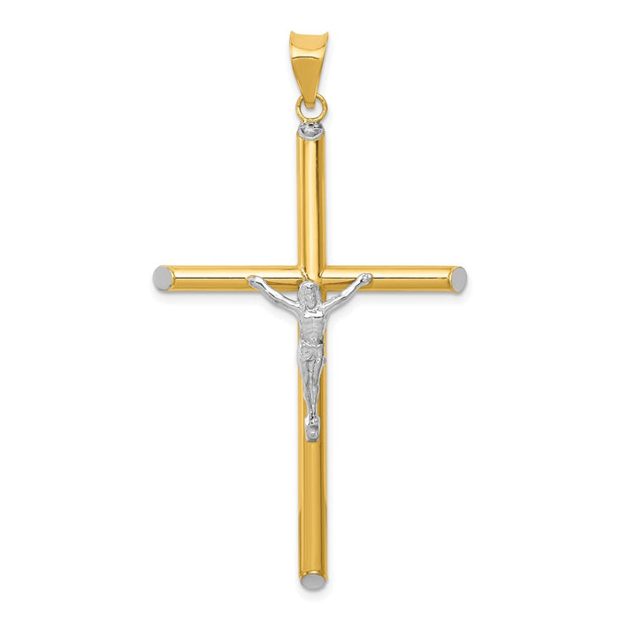 Million Charms 14K Two-Tone & Rhodium-plated Relgious Crucifix Pendant