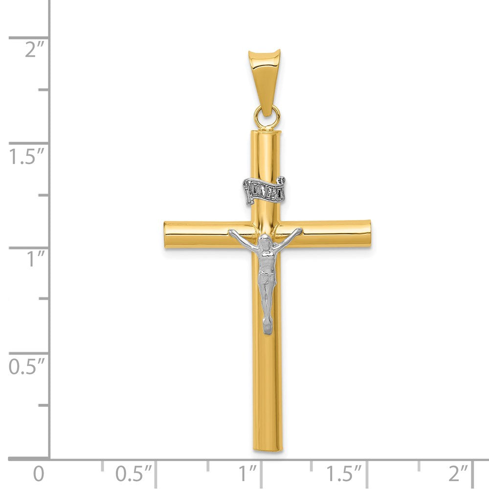 Million Charms 14K Two-Tone Inri Relgious Crucifix Pendant