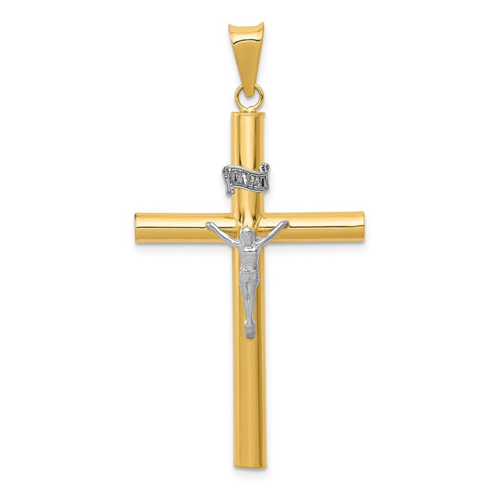 Million Charms 14K Two-Tone Inri Relgious Crucifix Pendant