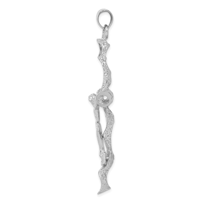 Million Charms 14K White Gold Themed Relgious Crucifix Pendant