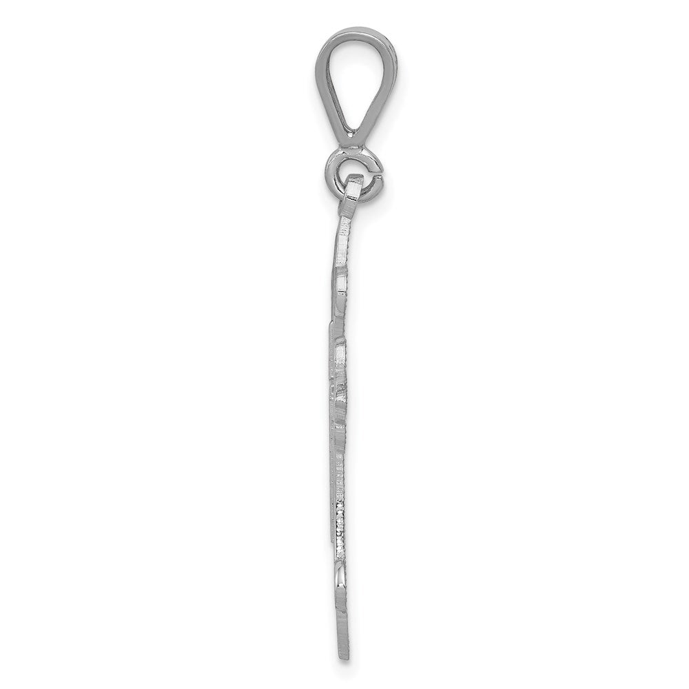 Million Charms 14K White Gold Themed Relgious Cross Pendant